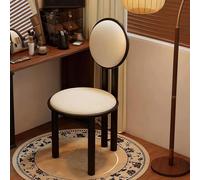 JixCJHj Redondo Taburete de tocador，Silla de Maquillaje ，Asiento Acolchado,con Respaldo，con pies Antideslizantes,para Tocador, Salón, Dormitorio，Barra(White)