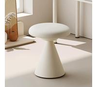 JixCJHj Redondo Taburete de tocador，Silla de Maquillaje, Cuero PU,Sin Respaldo,con pies Antideslizantes, banqueta Dormitorio,para Tocador, Salón, Dormitorios, Entrada, Pasillos(White)