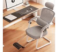 JixCJHj Silla Gaming, Sillas de Oficina, Ordenador,con Soporte Lumbar Ajustables, Reposacabezas，Mecanismo de Inclinación, con Reposapiés,Ideal para Escritorio, Teletrabajo y Estudio(Gray)