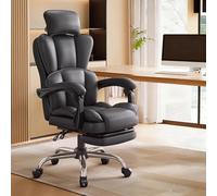 JixCJHj Sillón o Silla de Oficina Director cómodo,Sillas de Oficinas ergonómica,Función de Inclinación,Soporte Lumbar, con Reposapiés,con Ruedas,Ideal para Escritorio, Teletrabajo(Black)