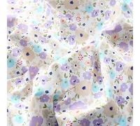JIXINHEKEJI Tela De Algodón Floral, Material De Costura De Bricolaje Ligero De 50x160 Cm, Tela con Estampado De Flores De Primavera para Ropa En Miniatura Y Pequeños Proyectos De Costu(Color:Purple1)