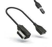 JIXLOUR Cable Adaptador USB MMI Audio Compatible con Audi Q3/A1, Cable AUX Interfaz Multimedia MP3 para VW TT, Golf, Passat B7, Touareg, 30 cm/11.81 Pulgadas