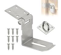 JIXLOUR Candado de seguridad con ángulo recto bloqueable de 5,5 pulgadas con 8 tornillos grandes antióxido, ideal para cadenas, armarios, portales y bicicletas, garajes