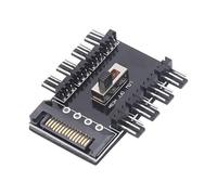 jixopn2Level Controlador de velocidad Divisor multidireccional Hub de ventilador de refrigeración PC SATA1to8 Adaptador de PCB de toma de corriente