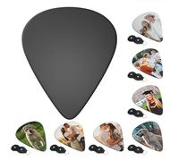 Jixoria Paquete de 6 púas de guitarra personalizadas con fotos, imagen personalizada, texto, nombre, logotipo, púa de guitarra, diseña tu propia púa para guitarristas, papá, hombres y mujeres, negro,