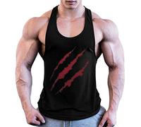 JiXuan Chaleco Hombres Sin Mangas de la Aptitud Stringers Bodybuilding Ropa Camisetas de algodón para Hombre Tank Top Negro S