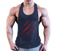 JiXuan Chaleco Hombres Sin Mangas de la Aptitud Stringers Ropa de Culturismo Camisetas de algodón para Hombre Tank Top Azul Marino S