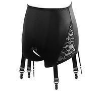 JiXuan Cinturón de Liga Nupcial sexy Mujeres Hombres Encaje Liguero de Boda Cinturón Entrepierna Abierta Medias Ligas Cinturón