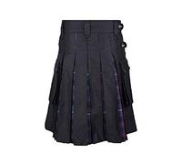 JiXuan Nuevos Hombres Scottish Kilt Patchwork Plaid Falda Casual Pantalón Hombres Punk Hip Hop Falda Pantalones Elegante Falda de Escocia