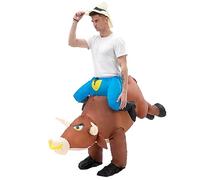 jiyaohui - Disfraz de toro inflable para adulto, disfraz de ternera de vaca, ropa inflable para Halloween, vestido de noche de cosplay para mascota, fantasía divertida