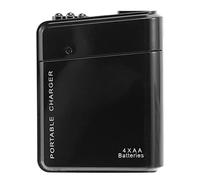 jiyaohui Negro 4X AA Batería Cargador de energía portátil de emergencia USB para teléfono celular