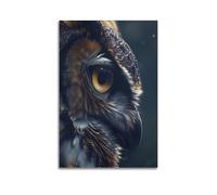 JIYAYCU Póster de arte de animales viendo a los búhos desde lejos, cuadro decorativo sobre lienzo, 50 x 75 cm