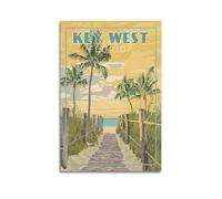 JIYAYCU Póster de viaje vintage de Key West FLORIDA, pintura decorativa, lienzo artístico, imagen artística de 50 x 75 cm