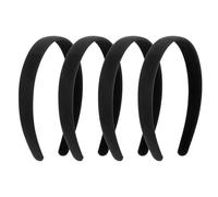 JIYIN 4 diademas de satén, 2 cm de ancho, banda rígida negra, banda antideslizante para el pelo, para deporte, fitness, uso diario, para mujeres y niñas