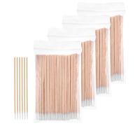 JIYIN 400 hisopos de algodón puntiagudos, hisopos de algodón microblading de precisión de 4 pulgadas con palos de madera para limpieza de esmalte de uñas, maquillaje, belleza, suministros de tatuaje
