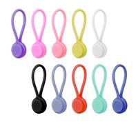 JIYIN Bridas magnéticas de silicona - 10 unidades, organizador de cables reutilizable con imanes multifuncionales
