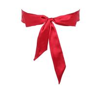 JIYIN Cinturones de lazo para mujer, cinturón largo de satén de doble cara, cinturón de ceremonia para boda, novia, ocasiones especiales, vestidos de 2 pulgadas de ancho (rojo), Rojo -, Large