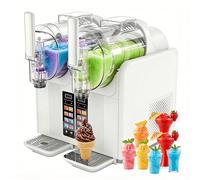 JIYINGHUI Máquina 2 En 1 para Granizados Y Helado Suave, con 7 Programas Preestablecidos Y Pantalla LED, Gran Capacidad De 140 Oz, Autolimpieza, Ideal para Margaritas, Frappés Y Batidos White