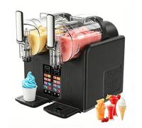 JIYINGHUI Máquina 2 En 1 para Granizados Y Helado Suave, con 7 Programas Preestablecidos Y Pantalla LED, Gran Capacidad De 140 Oz, Autolimpieza, Ideal para Margaritas, Frappés Y Batidos Black