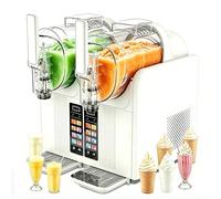 JIYINGHUI Máquina 2 En 1 para Granizados Y Helado Suave, Doméstico Y Comercial, 7 Programas Preestablecidos, Gran Capacidad 140Oz, Pantalla LED, Autolimpieza, para Margaritas Frappés Y Batidos White
