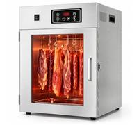 JIYINGHUI Secador de Alimentos con 14 Ganchos y Circulación de Aire 360° | 30-90°C y Temporizador 24 h para Cecina, Carne Seca, Embutidos, Bacon, Pescado, Frutas, Verduras y Hierbas
