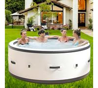 JIYINGHUI Set de SPA Hinchable, Bañeras de Hidromasaje Portátiles de Burbujas para Exterior con 180 Chorros Relajantes, Cubierta Aislante, Bomba Calefactora Interna y 2 Cartuchos de Filtro L