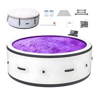 JIYINGHUI SPA Hinchable para 2-6 Personas, Bañera de Hidromasaje Portátil Grande y Estanca con 180 Jets de Aire, Bomba Calefactora y Cubierta Aislante, Tecnología para Todo el Año L