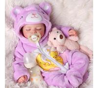 JIZHI Bebe Reborn - 20 Pulgadas Realista Muñecas Reborn Cuerpo de Algodón, Cabeza y Extremidades de Vinilo - Muñeco Niña con Ropa y Accesorios, +3 Años