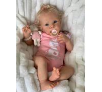 JIZHI Bebe Reborn Niña 17 Pulgadas Realista Cabello Enraizado Muñeca