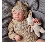 JIZHI Bebés Reborn Muñecas Reborn de 20 Pulgadas Niños Cuerpo de Tela Muñeca Realista Que Parece Real Durmiendo Realista Recién Nacido Ojos Cerrados