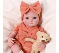 JIZHI Muñeca Reborn - 17 Pulgada Muñecas Bebé Realista con Ojos Móviles - Muñeco Niña Incluye Ropa y Accesorios, para Niños a Partir de 3 Años