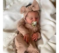 JIZHI Muñecas bebés Reborn de 20 Pulgadas Niñas Cuerpo de Tela Realista para bebés Durmiendo Aspecto de recién Nacido Real Realista Niño pequeño Ojos Cerrados