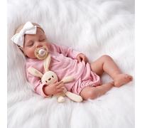 JIZHI Muñecas Reborn 20 Pulgadas Lindas Muñecas Reborn para Niñas Cuerpo Suave Muñecas Realistas para Recién Nacidos Muñecas para Dormir con Ropa y Muñeca Rosa Linda de la Vida Real