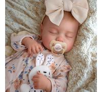 JIZHI Muñecas Reborn 50,8 cm Muñecas Reborn Realistas Durmiendo Cuerpo Suave con Ropa y Accesorios Juguete de Regalo para niños de 3 años en adelante, Amarillo Floral