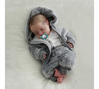 JIZHI Muñecos Reborn - 20 Pulgadas Hecho a Mano Lavable Bebe niños Cuerpo de Vinilo - Muñeca Bebes se Parece a un bebé Real (Ojos Cerrados niño)
