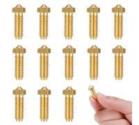 JIZZU 3D Printer Nozzle, 12 Piezas Impresora 3D Boquillas Extrusión Compatible 0,4 mm, M6 Boquilla de Latón Conjunto para Anycubic Kobra 2, Boquillas de impresora 3D