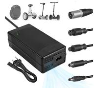 JIZZU Cargador Patinete Electrico, 42V 3A AC Adaptador Hoverboard, Cargador de Corriente Universal con 4 Conectores para Scooter Eléctrico, Scooter de Equilibrio, Drifting Board
