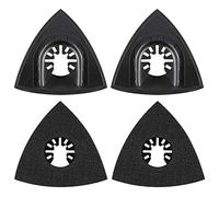 JIZZU - Juego de 4 almohadillas de lijado (80 mm, multiherramienta, accesorios para patines de fijación, cuchilla multiherramienta, accesorios para herramienta oscilante para Worx Mikita Dewalt Power Tool, Worx Tool, Bosch Multi Herramienta