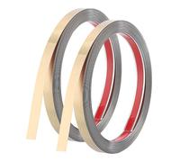 JIZZU Molduras de Pared Autoadhesivas, 2Pcs Molduras Decorativas para Pared de Acero Inoxidable, Dorado Molduras Decorativas de 8K Efecto Espejo para Sala de Estar, Dormitorio, Cocina(5m x 1cm)