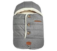 JJ Cole Bundle Me Winter Baby Car Seat Cover and Bunting Bag - Weather Resistant Baby Carrier Cover - Stroller Accessories and Winter Baby Essentials - Heather Gray