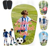 JJ GRADGOWN Espinilleras Personalizadas, Espinilleras de Fútbol Personalizadas para Niños y Adultos, Personaliza con tu Foto y Texto, Sujeta Espinillera, Protegelite Espinilleras (Multicolor X)