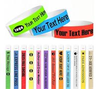 JJ GRADGOWN Pulseras de Papel Personalizadas, Texto o Logo a Medida, 19/25 mm, 100 Unidades, Identificación para Eventos y Fiestas, Ideales para Festivales y Bodas