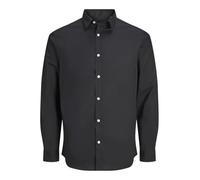 JJ REBEL Camisa para Hombre Jrebgavin Solid Shirt LS Noos, Negro, XL