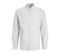 JJ REBEL Camiseta para Hombre Jreboscar LS Noos, Crockery/Stripes:White, S