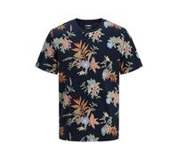 JJ REBEL Jrebbastian Flower AOP tee SS O-Neck, Sky Captain, L Hombres