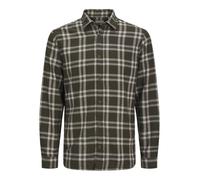 JJ REBEL Jrebchase Check Shirt LS Camisa, Forest Night, XL Hombres
