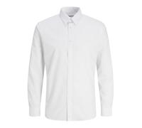 JJ REBEL Jrebgavin Solid Shirt LS Noos Camisa, Blanco, S Hombres