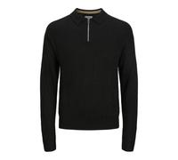 JJ rebel Jreblogan - Polo de Punto con Cremallera para Hombre, Negro, L