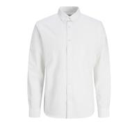 JJ REBEL Jreboscar Camiseta LS Noos Camisa, Blanco, XS Hombres
