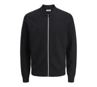 JJ rebel Knit Full Zip Jrebcallum-Polo de Punto con Cremallera Completa, Negro, XL para Hombre